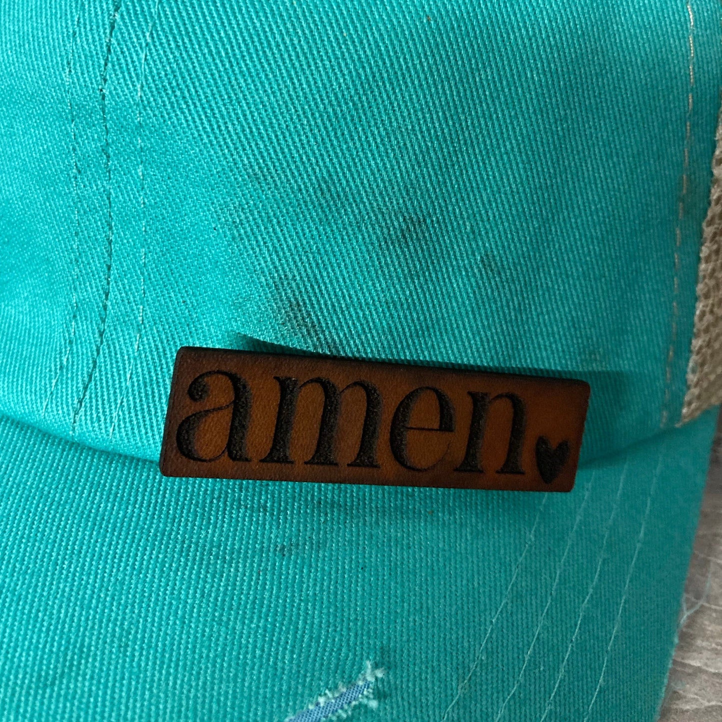 Amen Small Leatherette Hat Patch