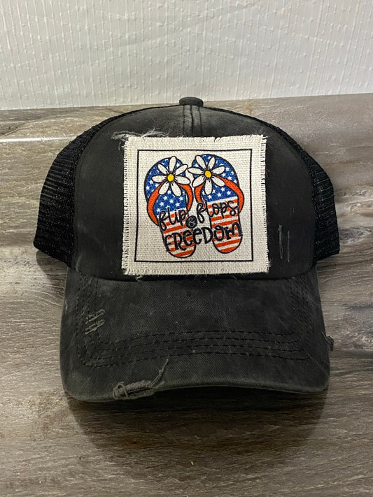 Flip Flops & Freedom Hat Patch