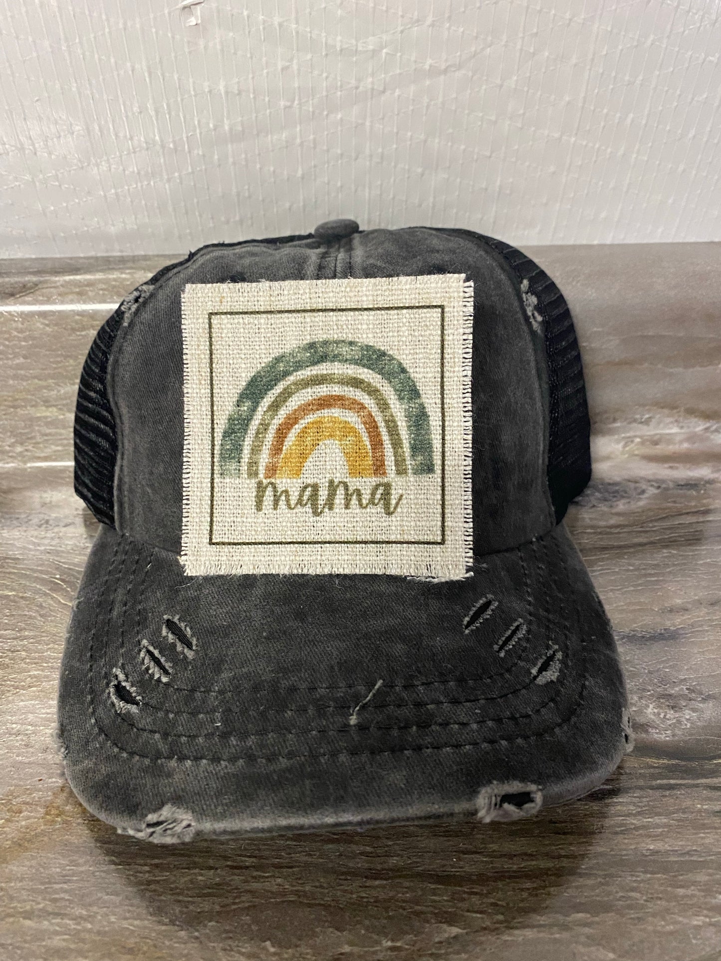 Mama Rainbow Fall Colored Hat Patch
