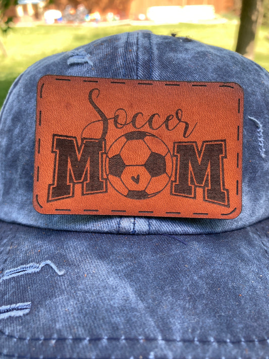 Soccer Mom Leatherette Hat Patch