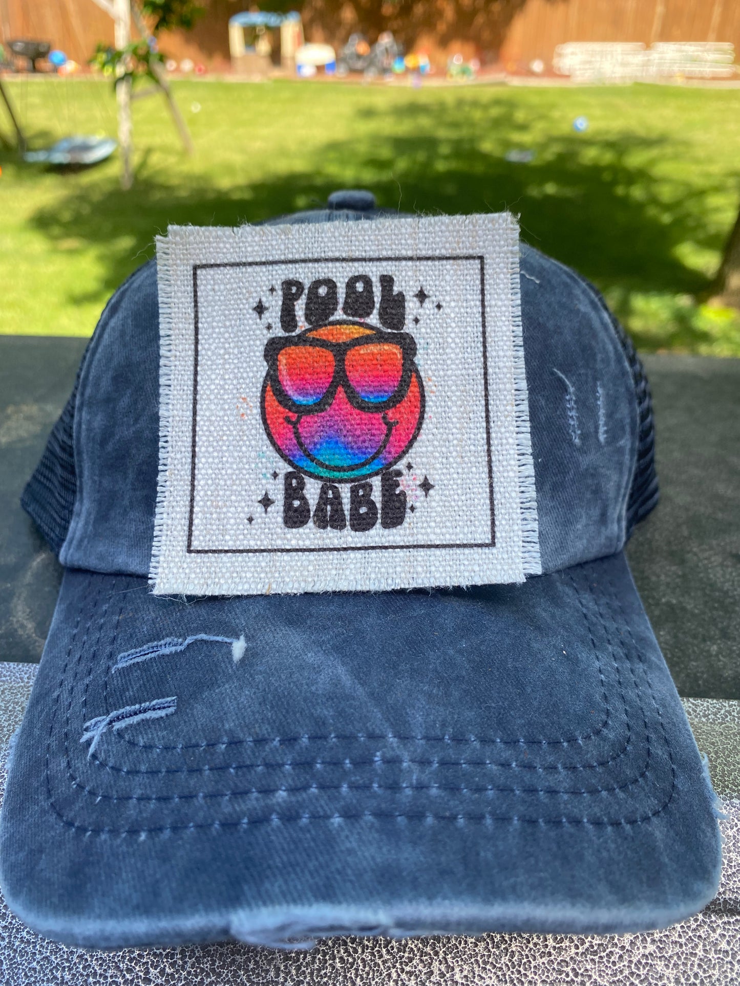 Pool Babe Smiley Hat Patch