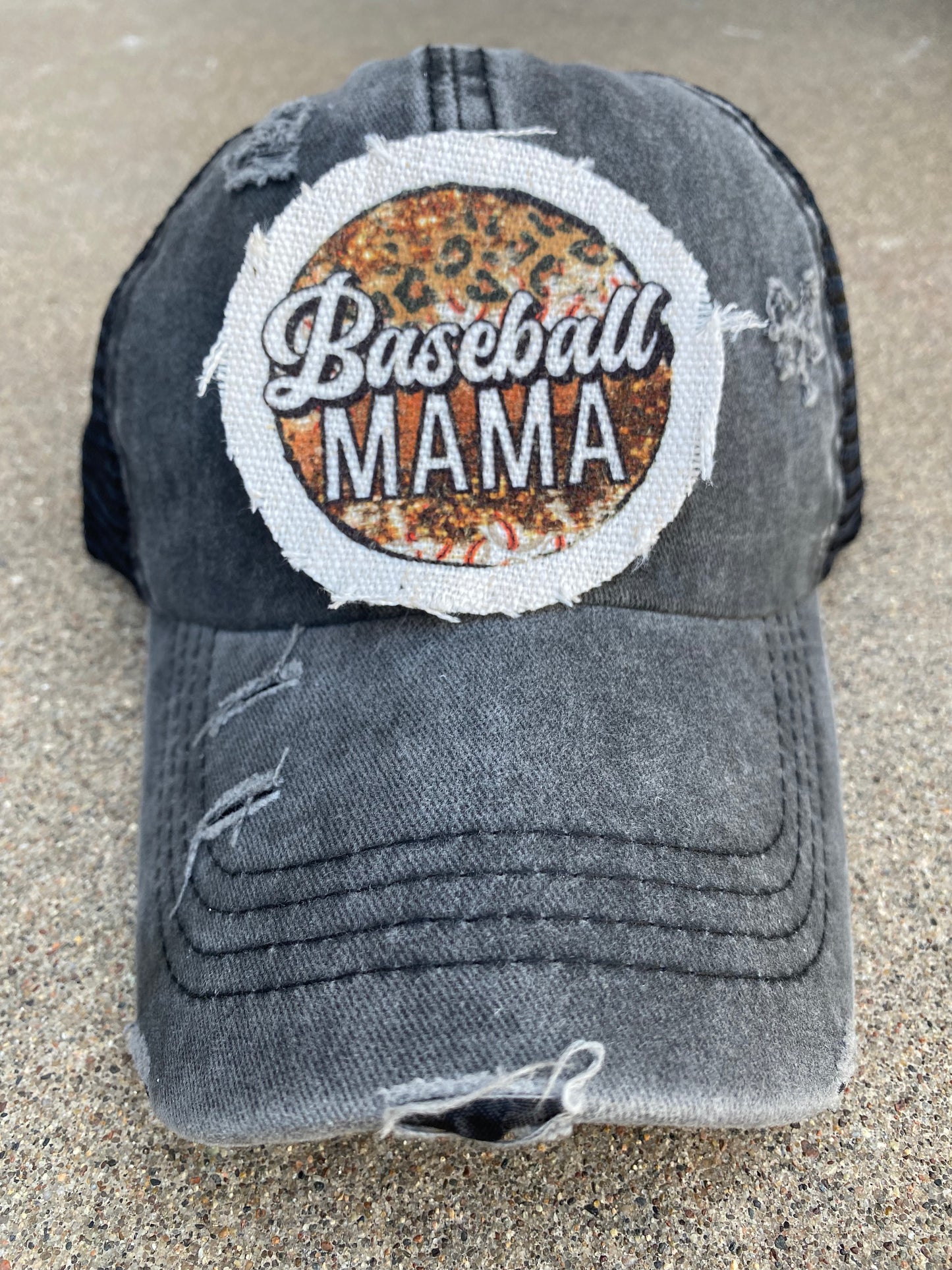 Baseball Mama Circle Hat Patch