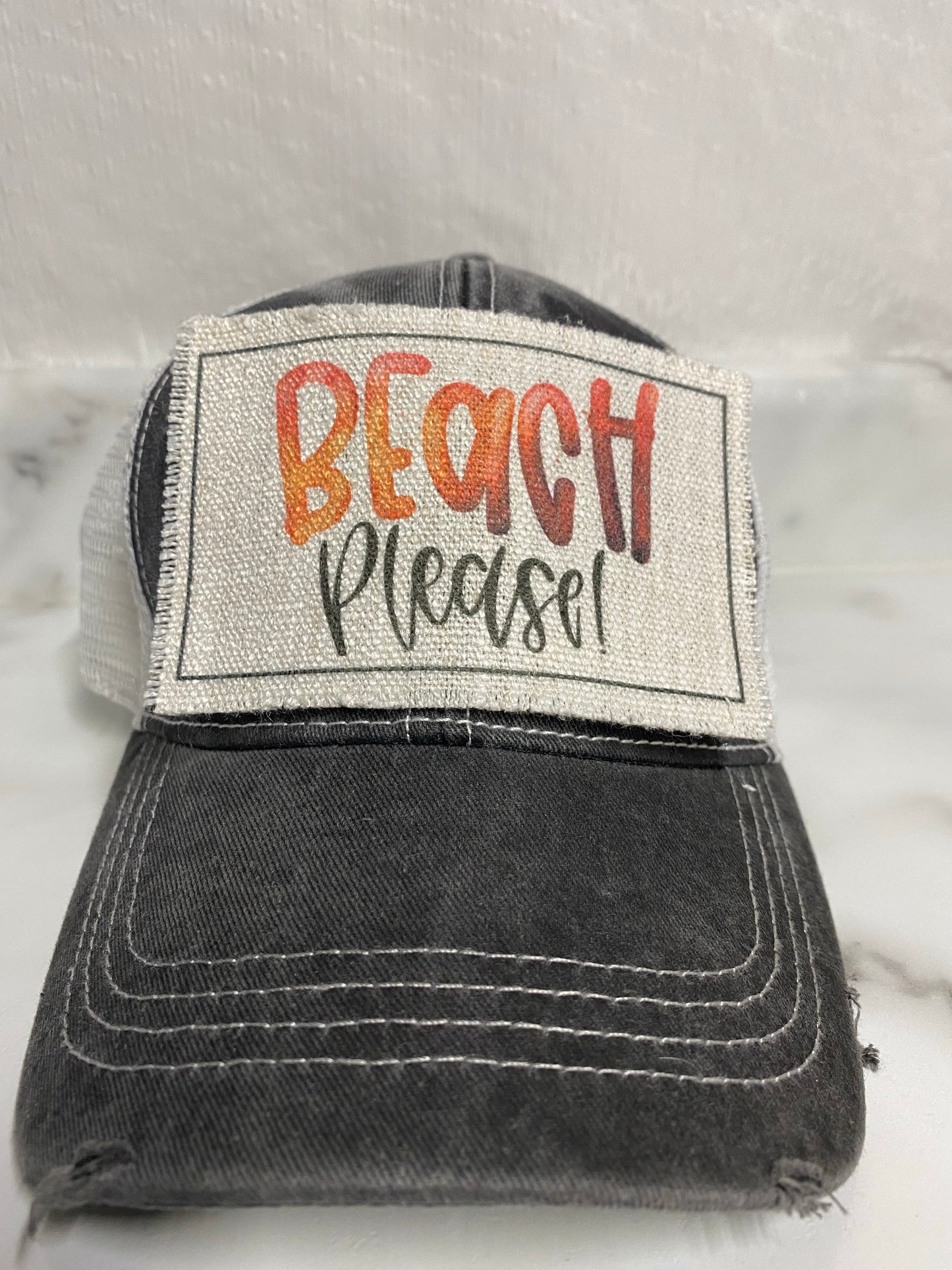 Beach Please Hat Transfer