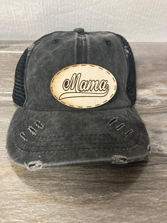 Mama Banner Leatherette Hat Patch