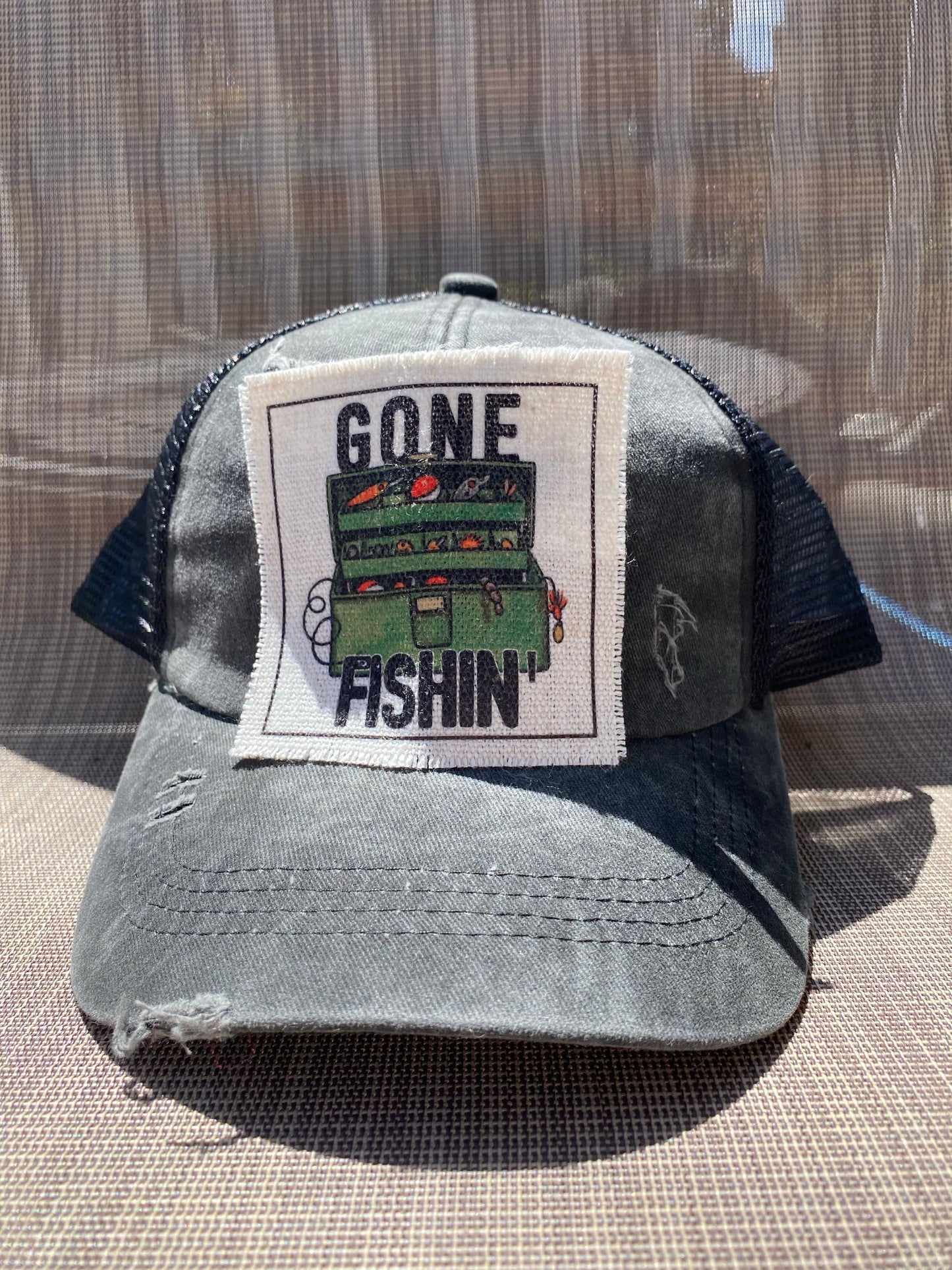 Gone Fishin' Hat Patch