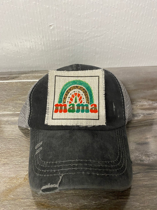 Mama Christmas Rainbow Hat Patch