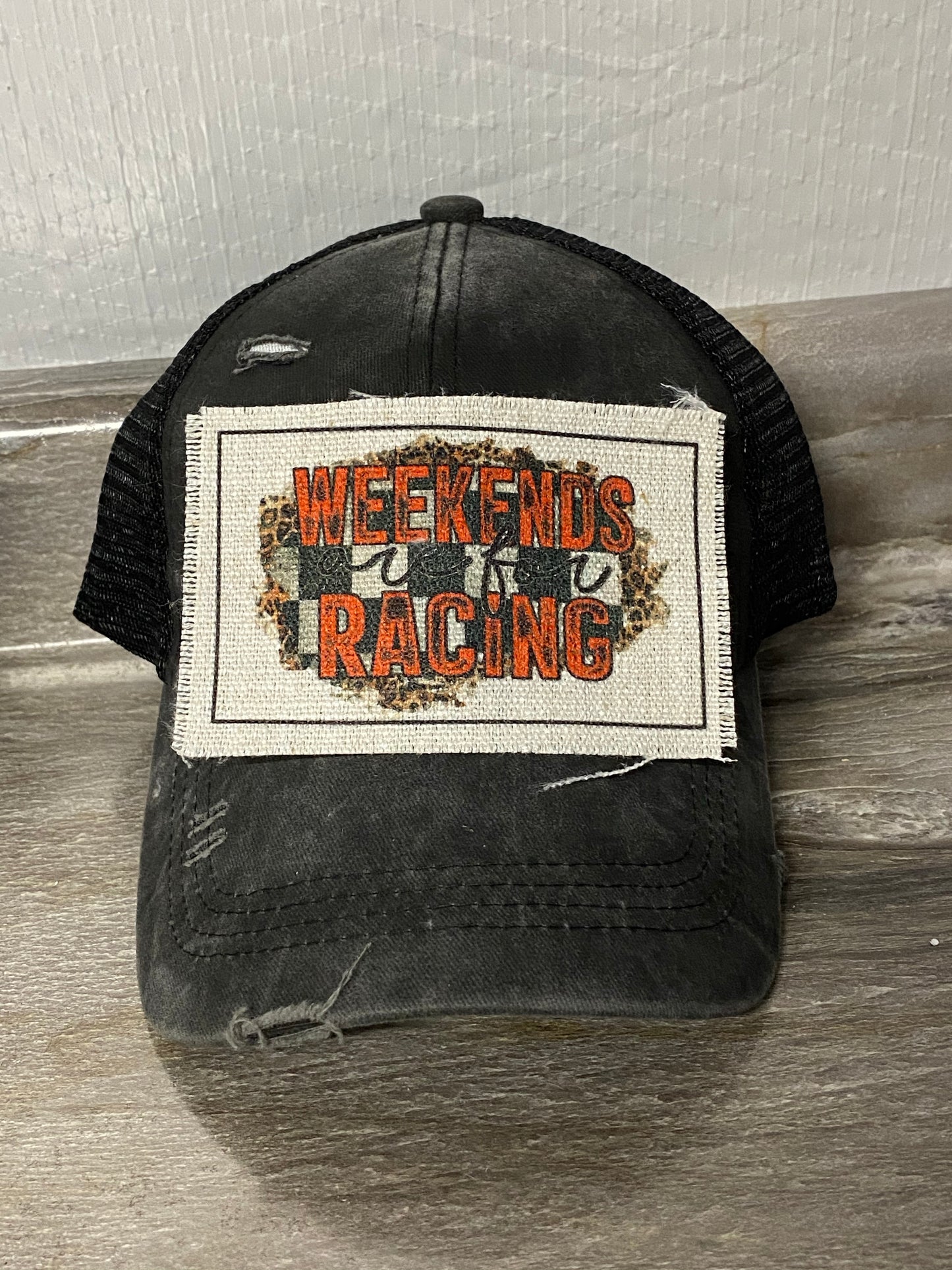 Weekends Are For Racing Hat Patch
