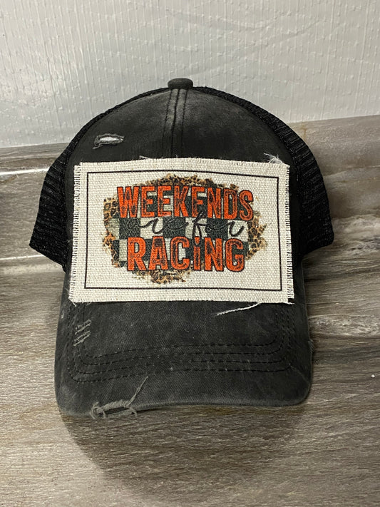 Weekends Are For Racing Hat Patch