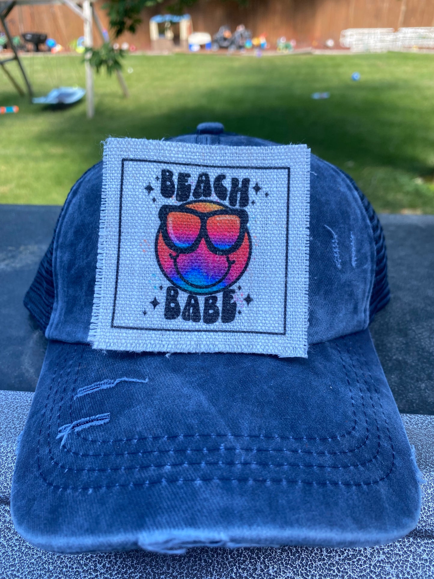 Beach Babe Smiley Hat Patch