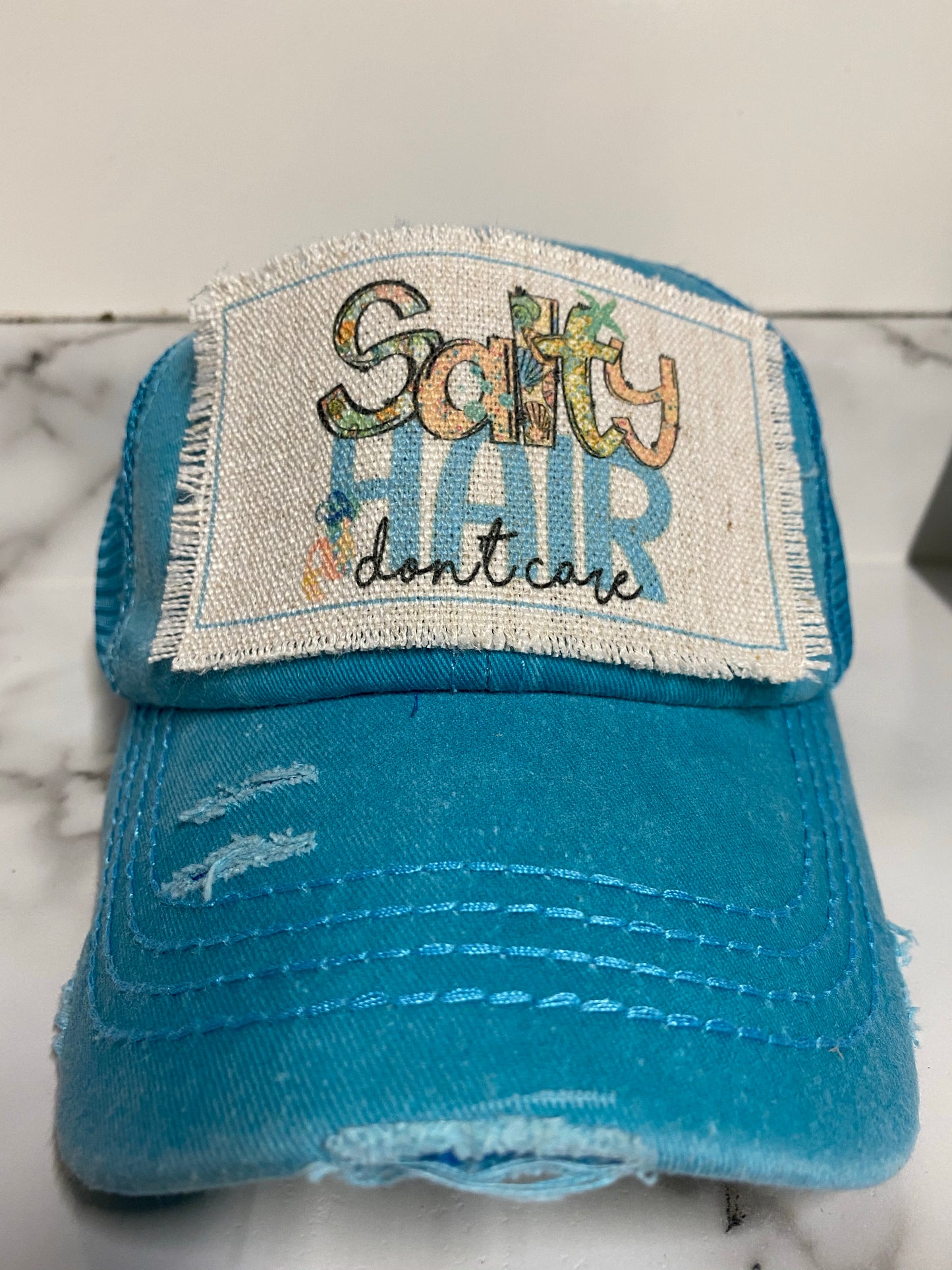 Salty Hair Don't Care Hat Patch