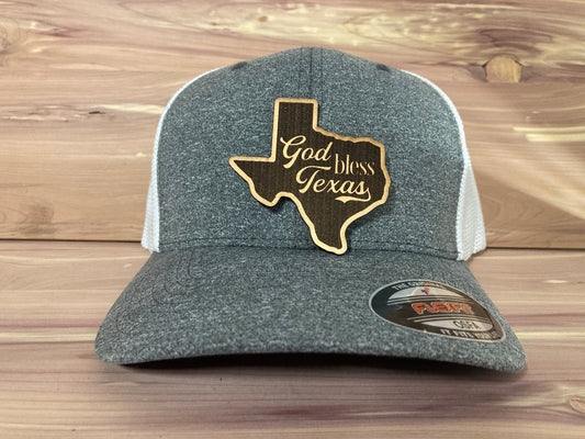 God Bless Texas Leatherette Hat Patch