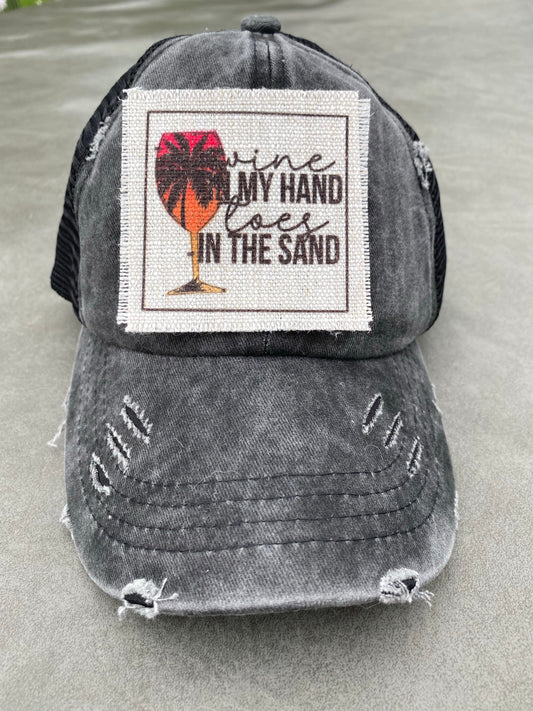 Wine In My Hand Toes In The Sand Hat Patch