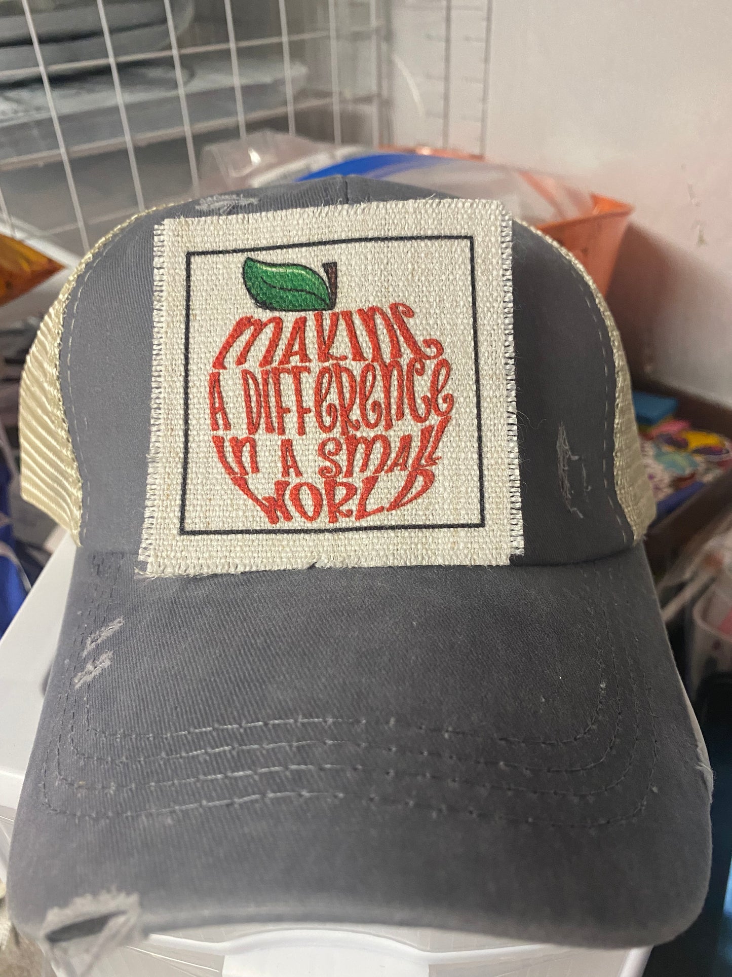 Making A Difference In A Small World Apple Hat Patch