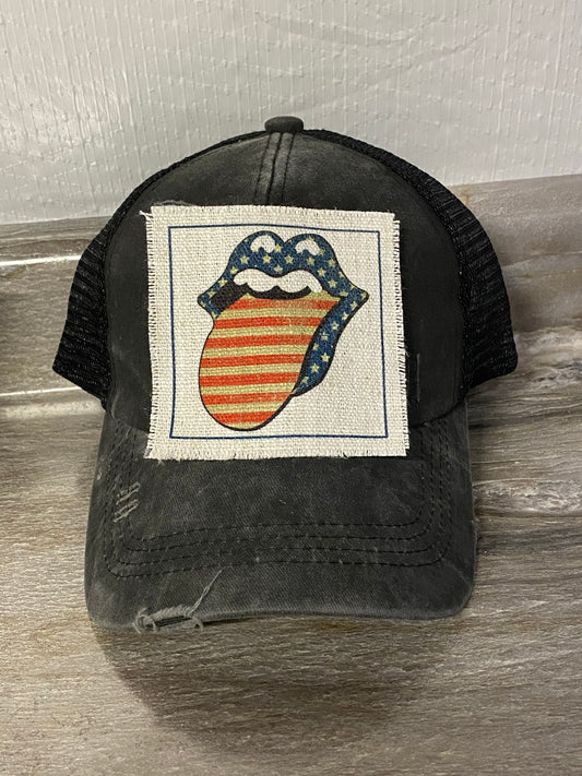Patriotic Tongue Hat Patch