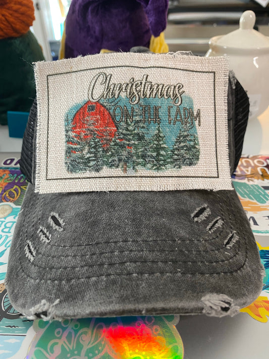 Christmas On The Farm Hat Patch