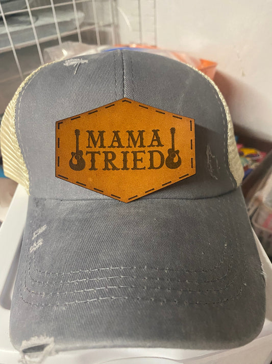 Mama Tried Leatherette Hat Patch