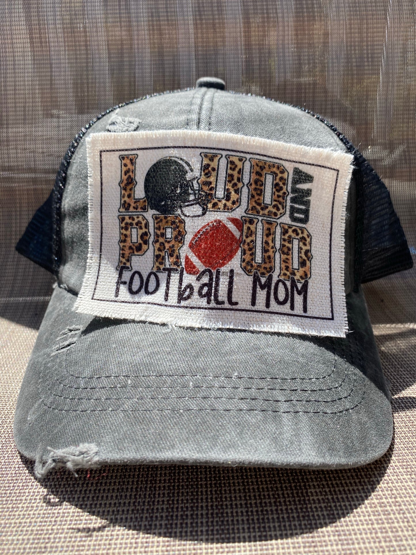 Loud and Proud Football Mom Hat Patch
