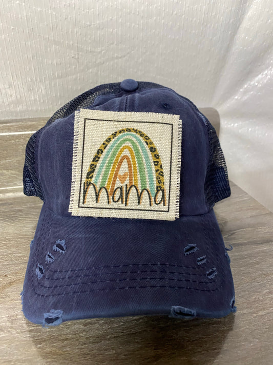 Mama Leopard Rainbow Hat Patch