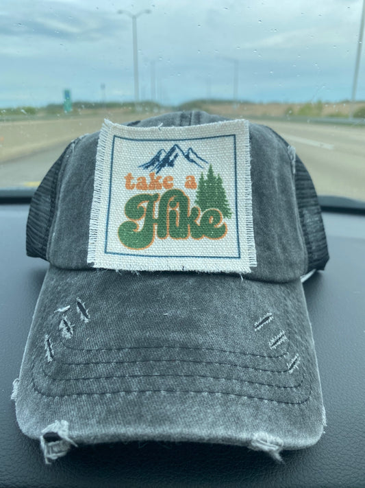 Take A Hike Mountains Hat Patch