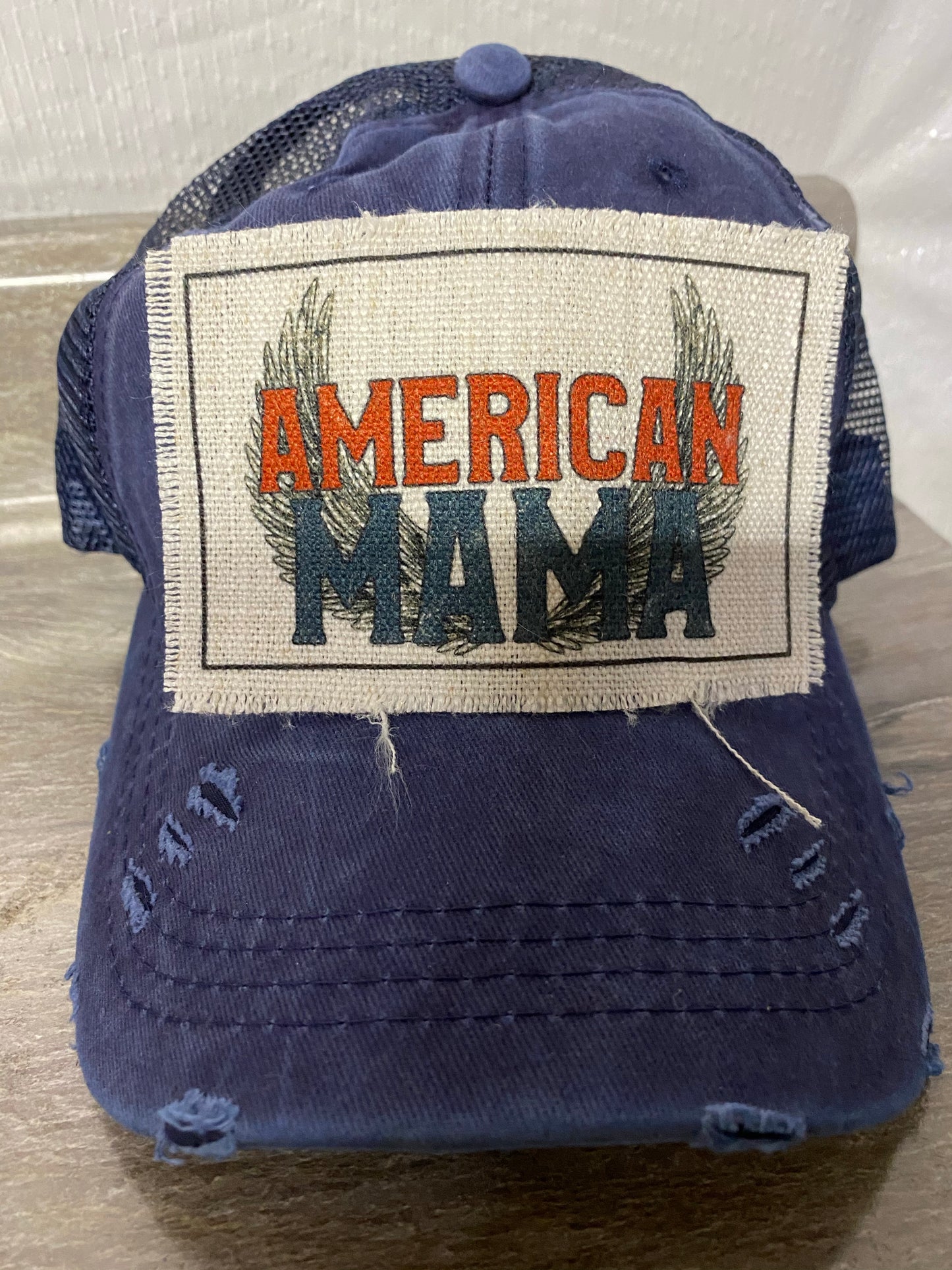 American Mama Wings Hat Patch