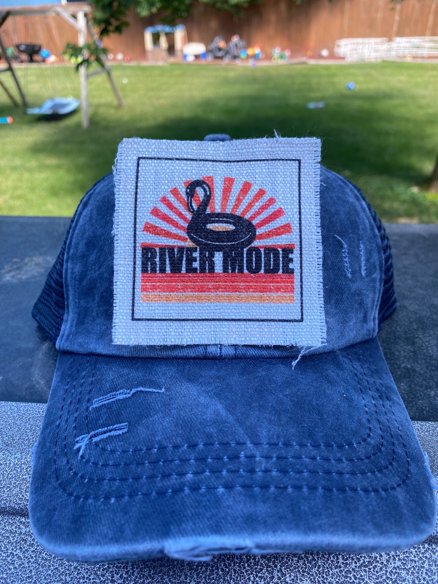 River Mode Sunset Rainbow Hat Patch