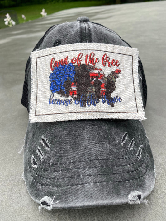 Land Of The Free Because Of The Brave Hat Patch