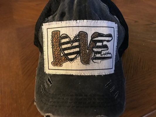 Love Stripe/Cheetah Hat Patch