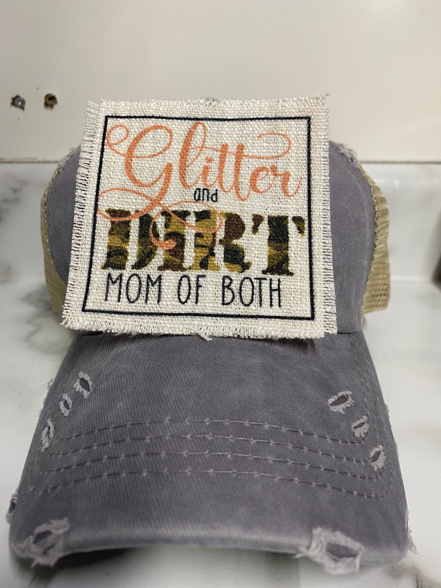 Glitter and Dirt Mom of Both Hat Patch