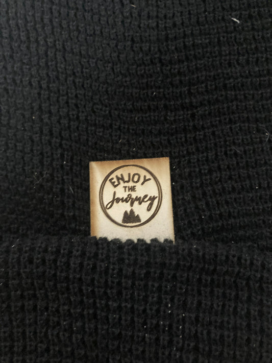 Enjoy the Journey Fold-Over Leatherette Beanie Patch