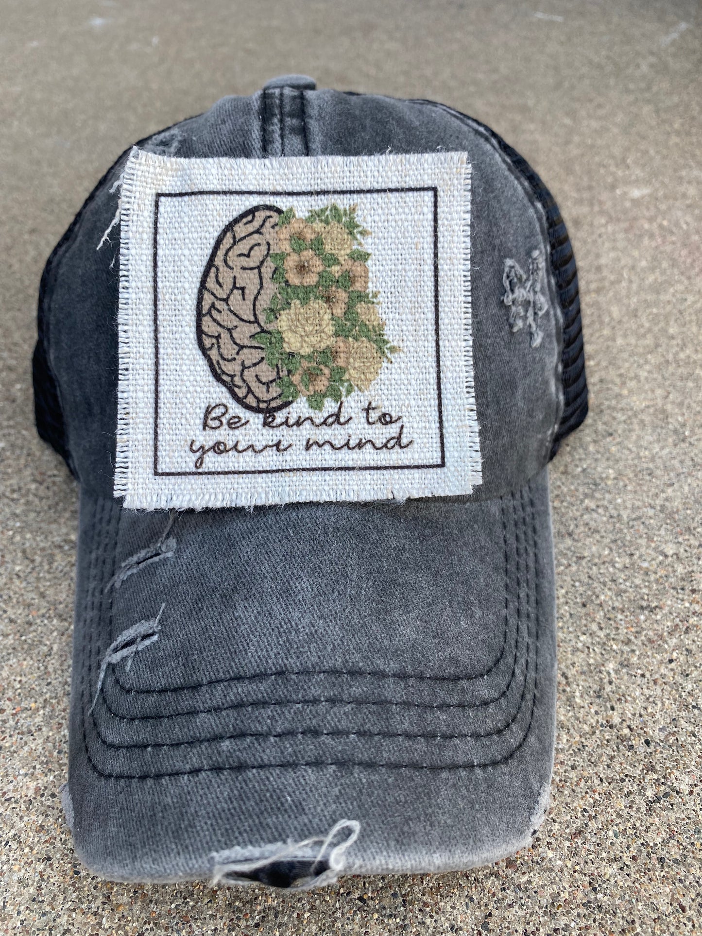 Be Kind To Your Mind Neutral Colors Hat Patch