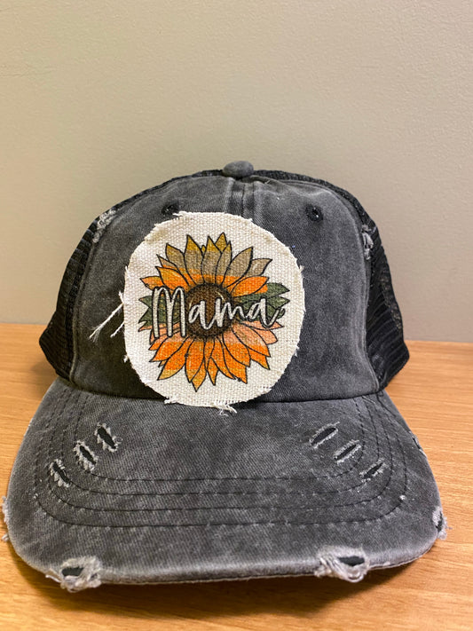 Mama Sunflower Hat Patch