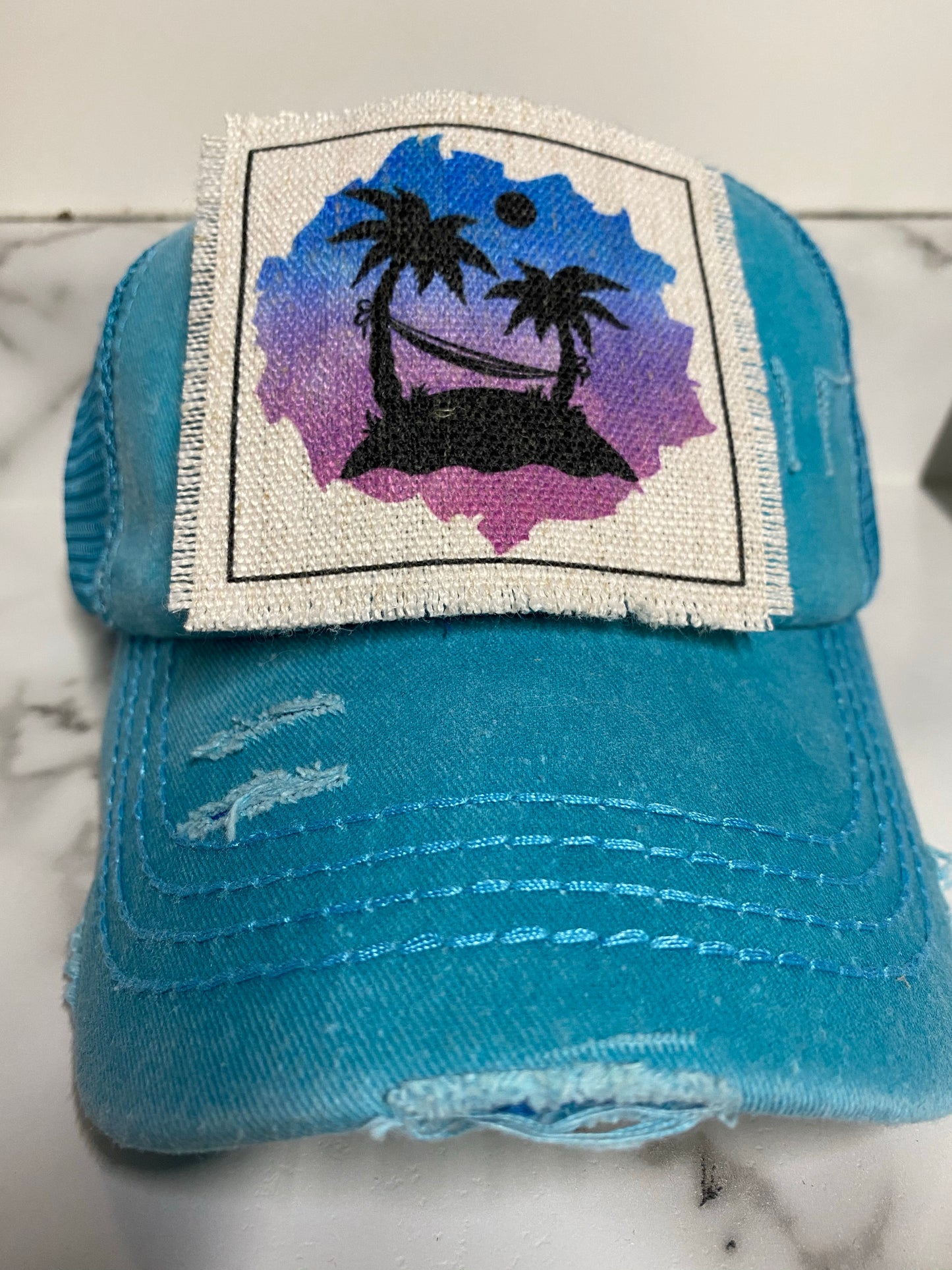 Sunset with Hammock Hat Patch