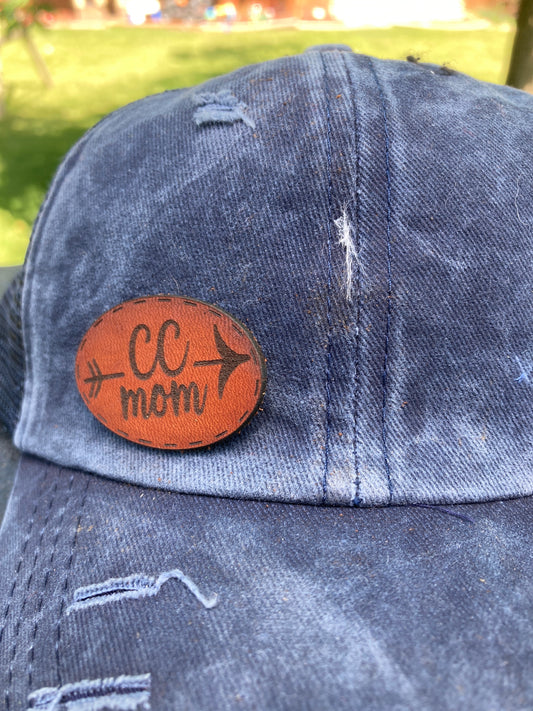 Cross Country Mom Small Leatherette Hat Patch