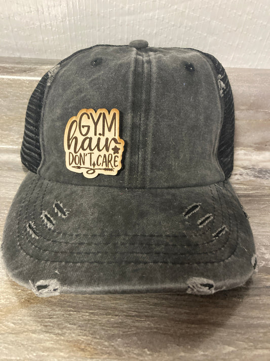 Gym Hair Small Leatherette Hat Patch