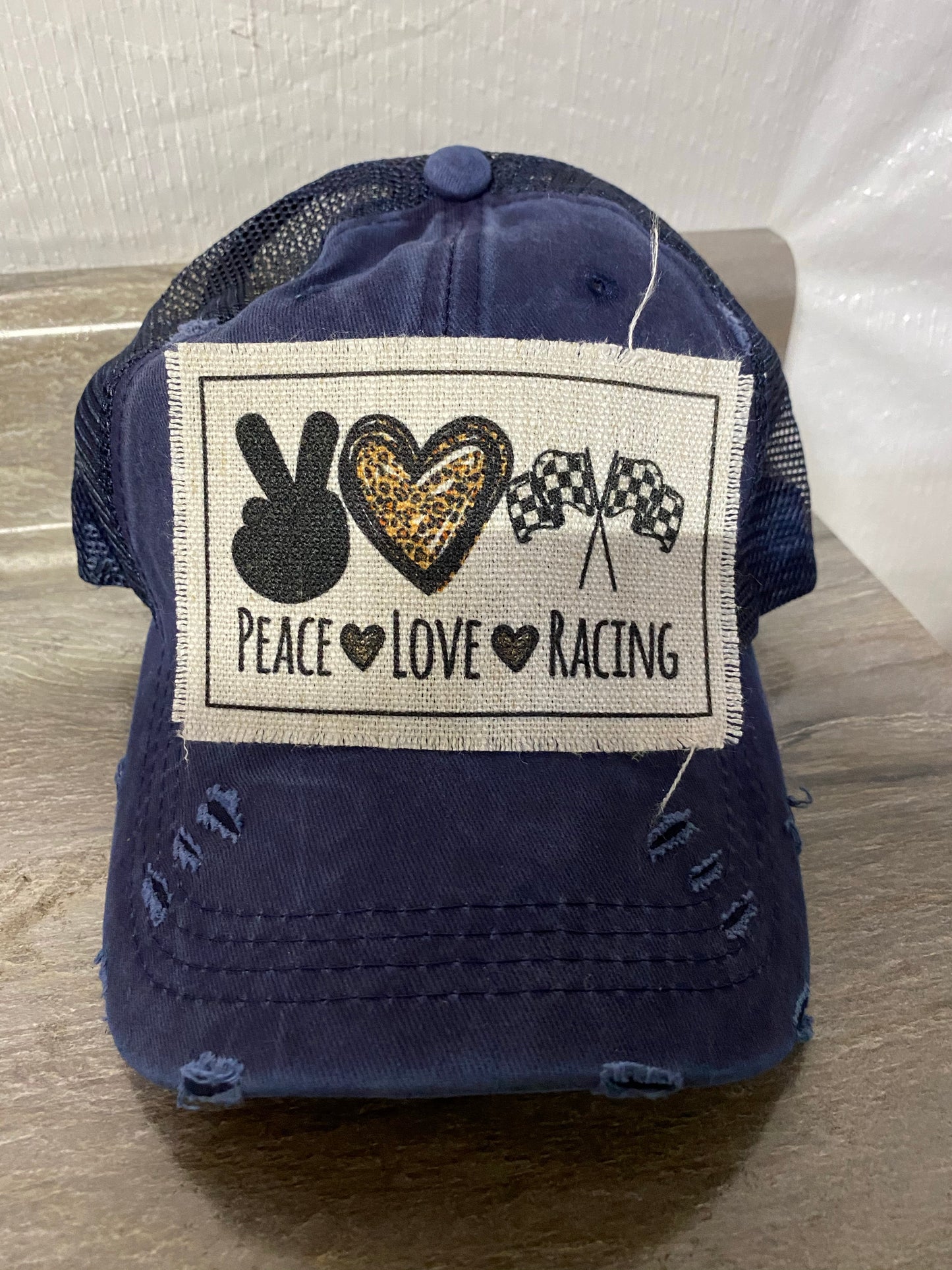 Peace Love Racing Hat Patch