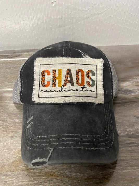 Chaos Coordinator with leopard multi colored Hat Patch