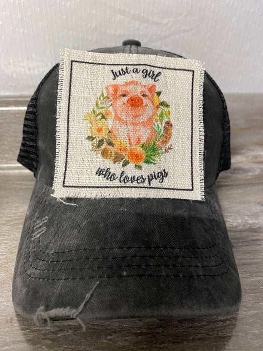 Just a Girl Who Loves Pigs Hat Patch
