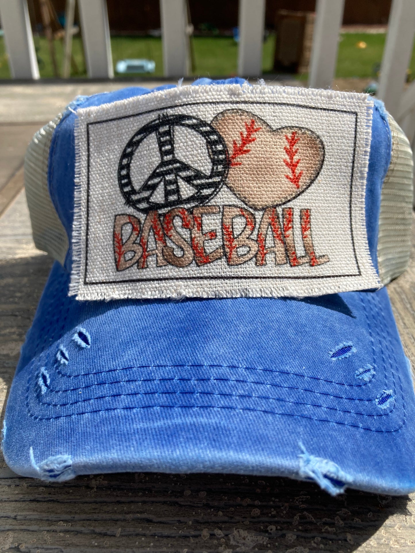 Peace Love Baseball Hat Patch