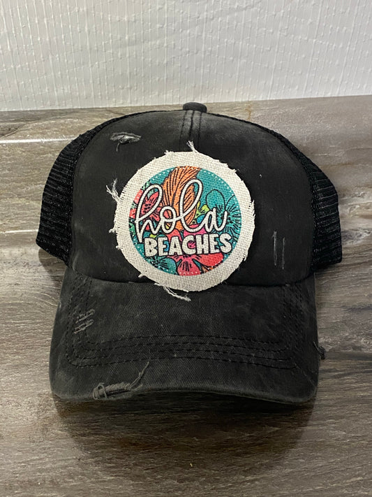 Hola Beachers Hat Patch
