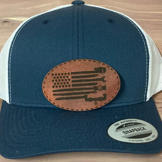 Plumber/Pipefitter  Flag Leatherette Hat Patch
