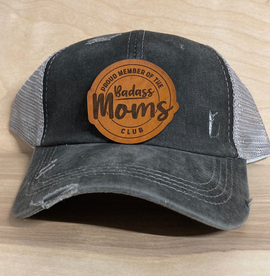 Badass Moms Club Leatherette Hat Patch