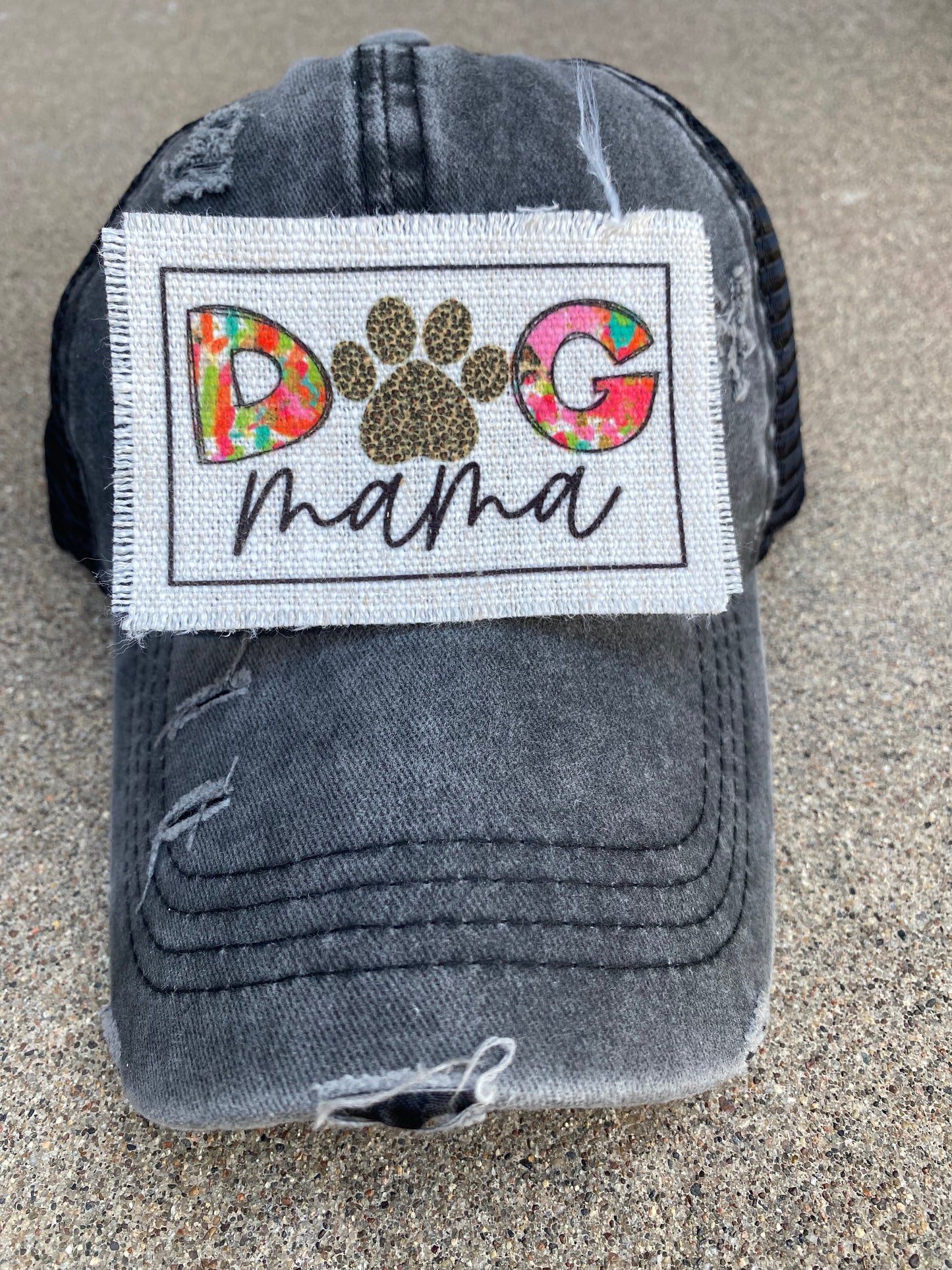 Dog Mama Leopard Paw Hat Patch