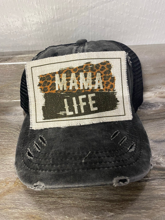 Mama Life Leopard Hat Patch