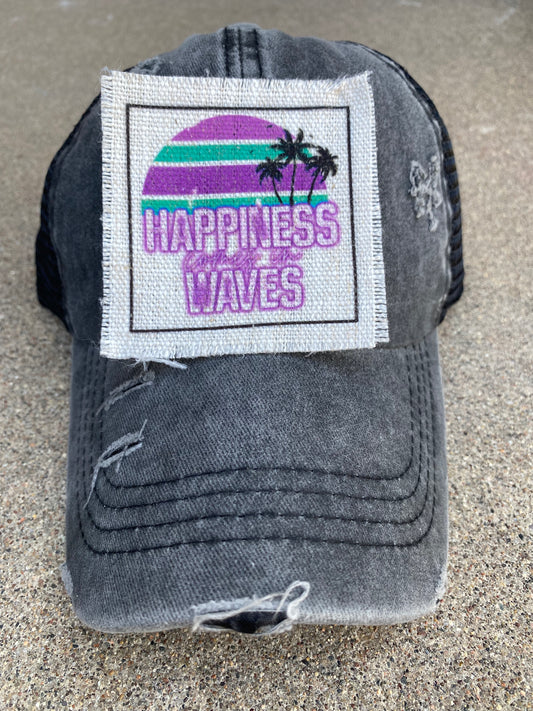 Happiness Comes In Waves Hat Patch