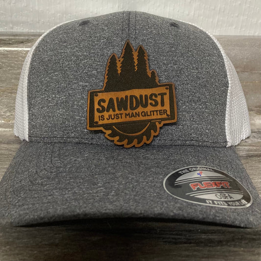 Sawdust is just Man Glitter Leatherette Hat Patch
