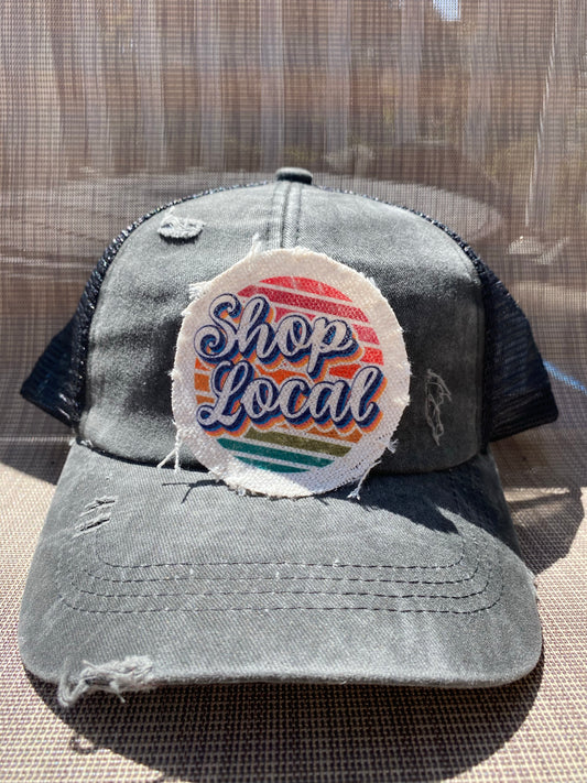 Shop Local Stripes Hat Patch