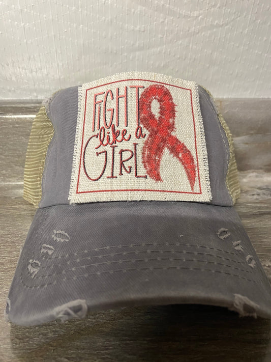 Fight Like a Girl Hat Patch