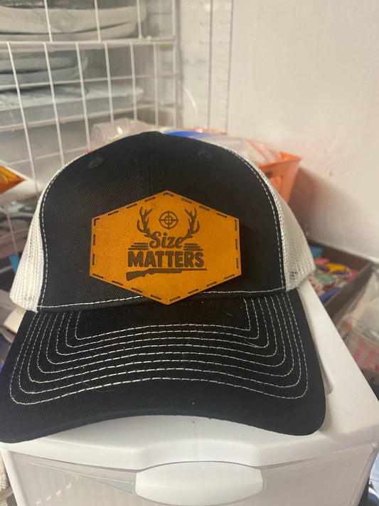 Size Matters Hunting Leatherette Hat Patch