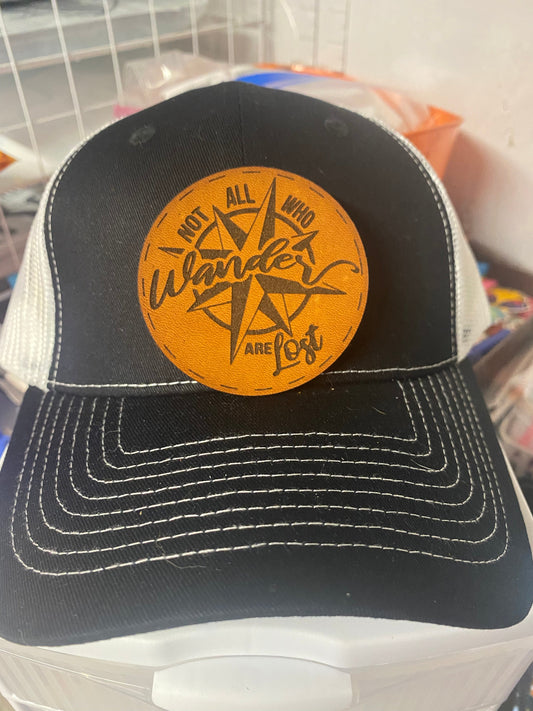 Not All Who Wander are Lost Leatherette Hat Patch