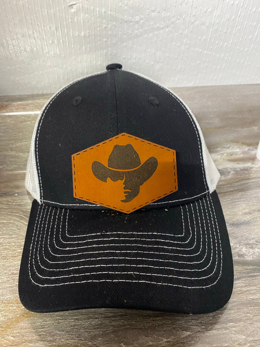 Cowboy Leatherette Hat Patch